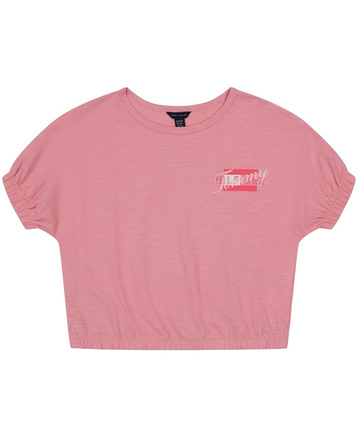 Numerisk pinion klik Tommy Hilfiger Big Girls Slub Jersey Short Sleeve Elastic Hem T-shirt -  Macy's