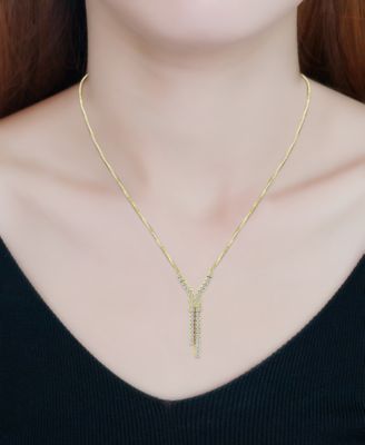 Cubic Zirconia Infinity Frontal Drop Adjustable Necklace (6.6 ct. t.w.) in 18K Sterling Silver or Sterling Silver