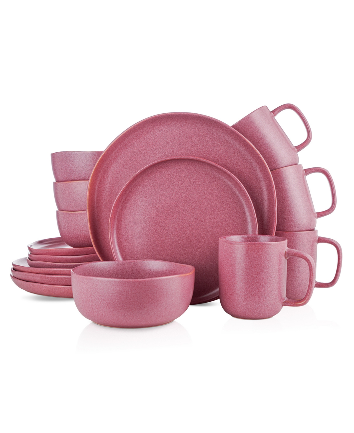 Tom 16 Pieces Dinnerware Set, Service For 4 - Pink