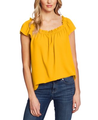 CeCe - Ruffled Square-Neck Top