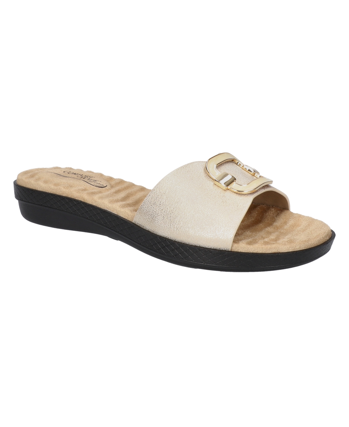 Easy Street Women's Sunshine Comfort Slide Sandals In Silver