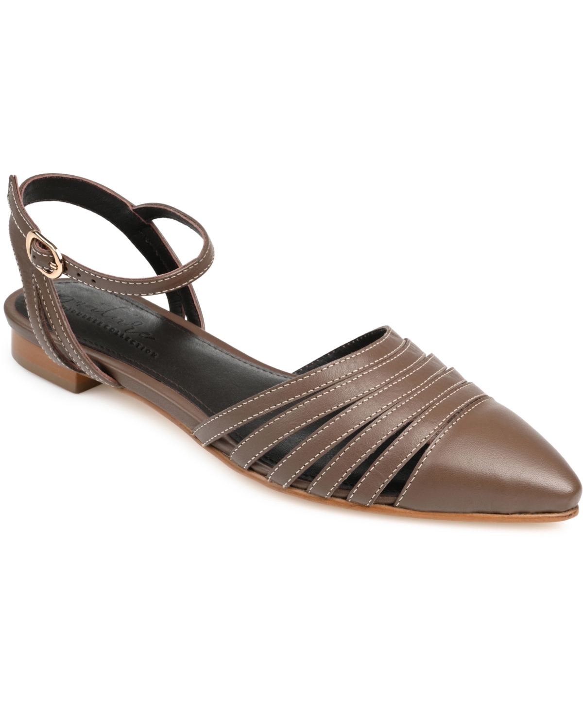 Shop Journee Signature Women's Dexie Pointed Toe Flats In Brown
