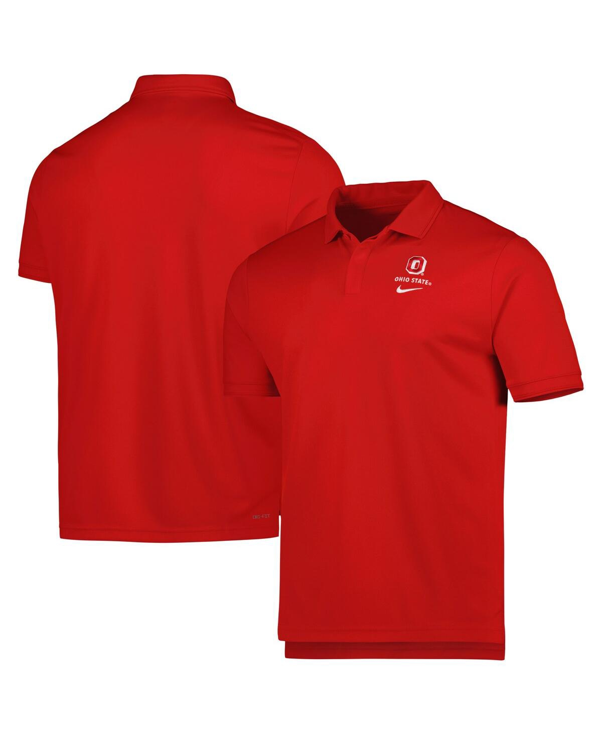 Shop Nike Men's  Scarlet Ohio State Buckeyes Uv Performance Polo Shirt