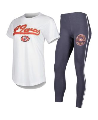 Women's White, Charcoal San Francisco 49ers Sonata T-shirt and Leggings Sleep Set