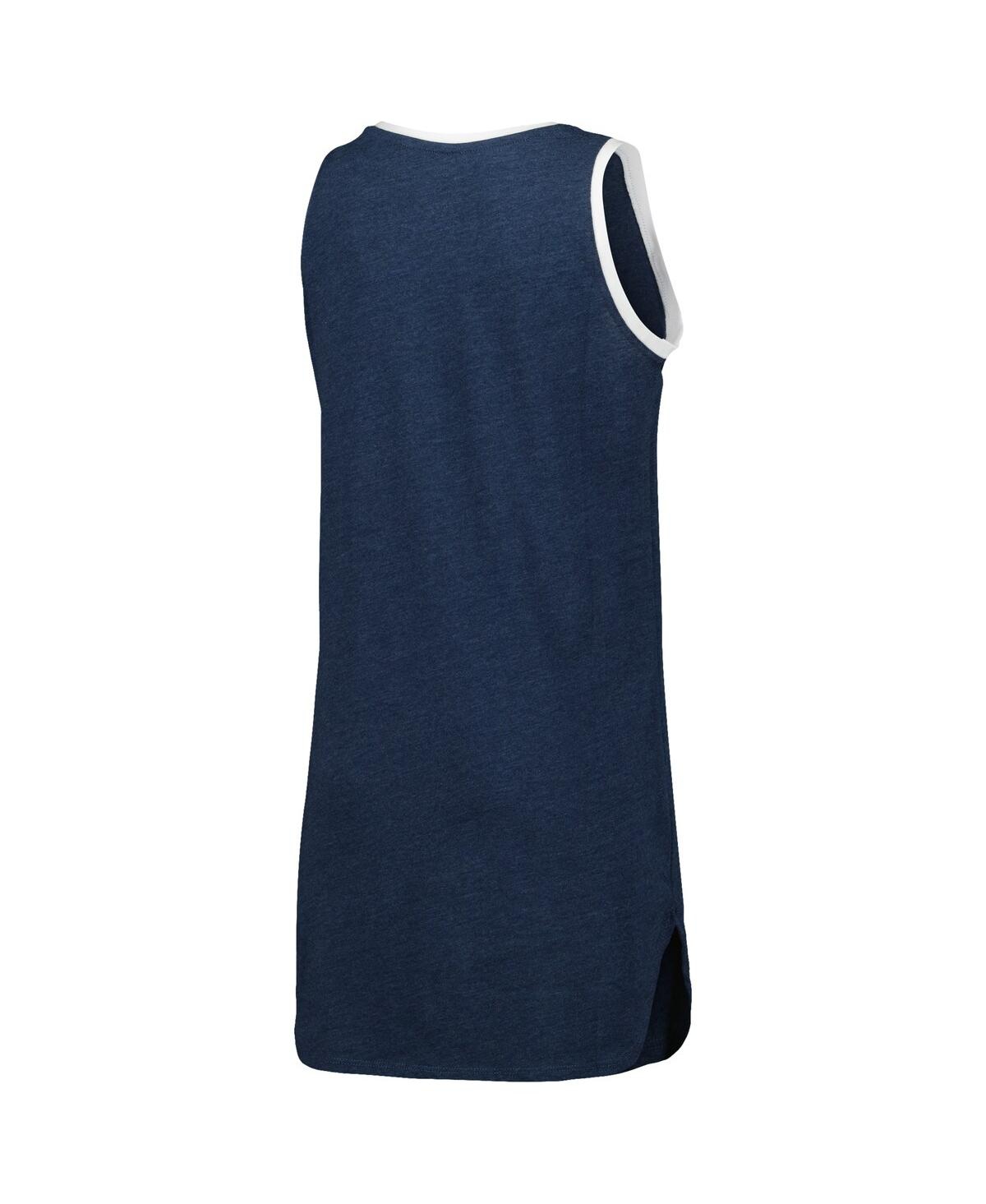 Concepts Sport Women's  Heathered Navy Michigan Wolverines Tank Nightshirt In Heathered Navy