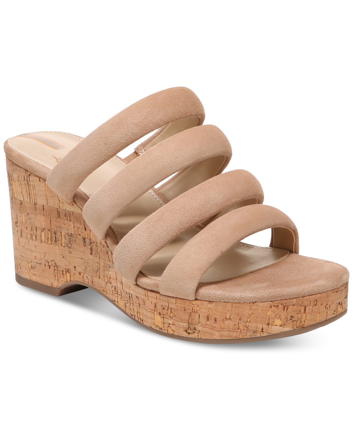 Sam Edelman Yuki Strappy Platform Wedge Sandals In Golden Caramel Suede