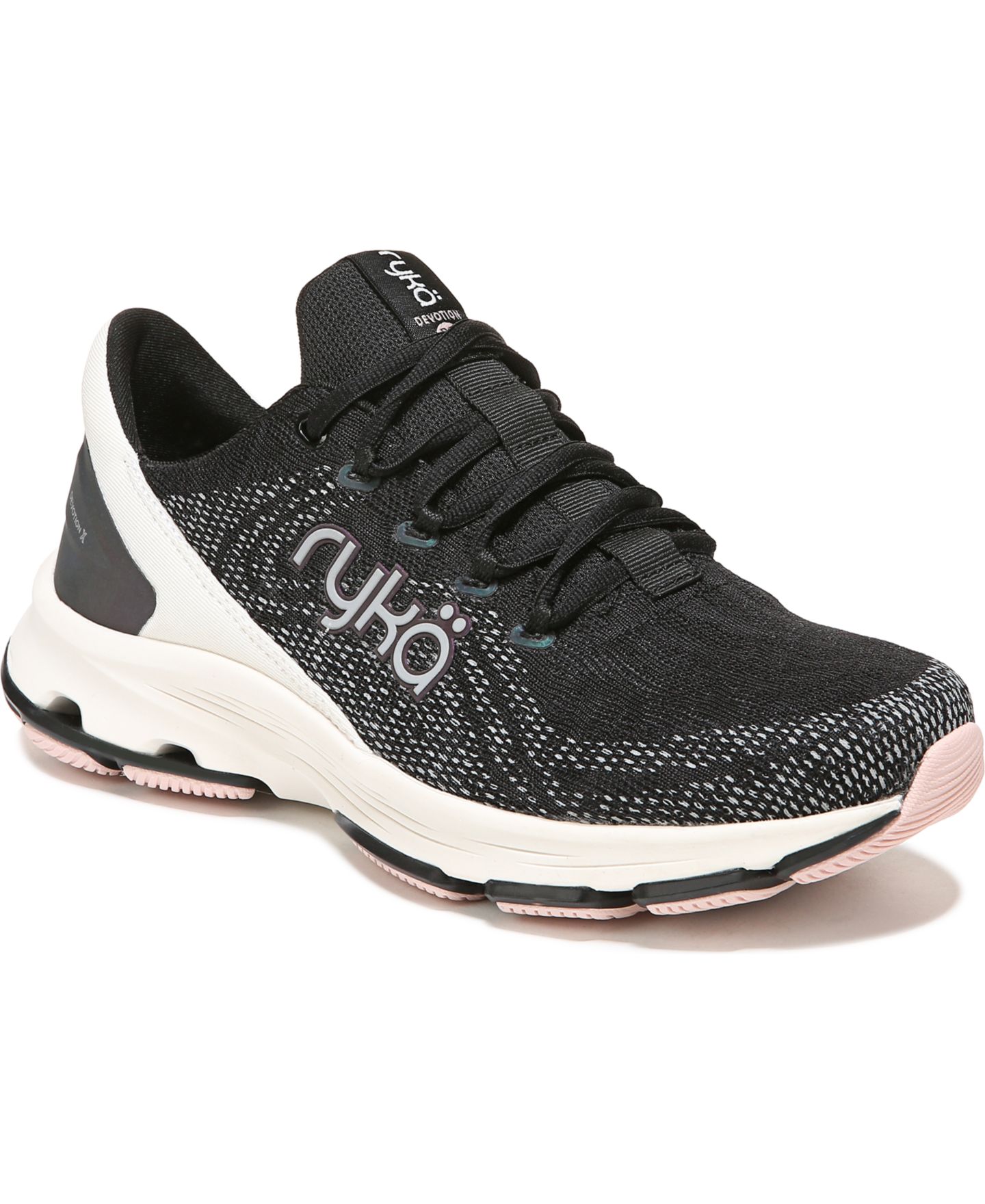 Женские кроссовки Ryka Devotion X Lace Up Walking, цвет: Чёрный сетчатый — фото 1
