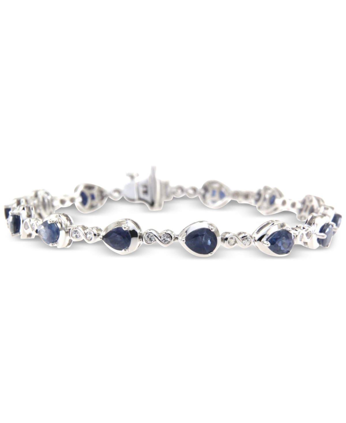 Emerald (7 ct. t.w.) & White Topaz (1-3/8 ct. t.w.) Pear Infinity Link Bracelet in Gold-Plated Sterling Silver (Also  Ruby & Tanzanite)