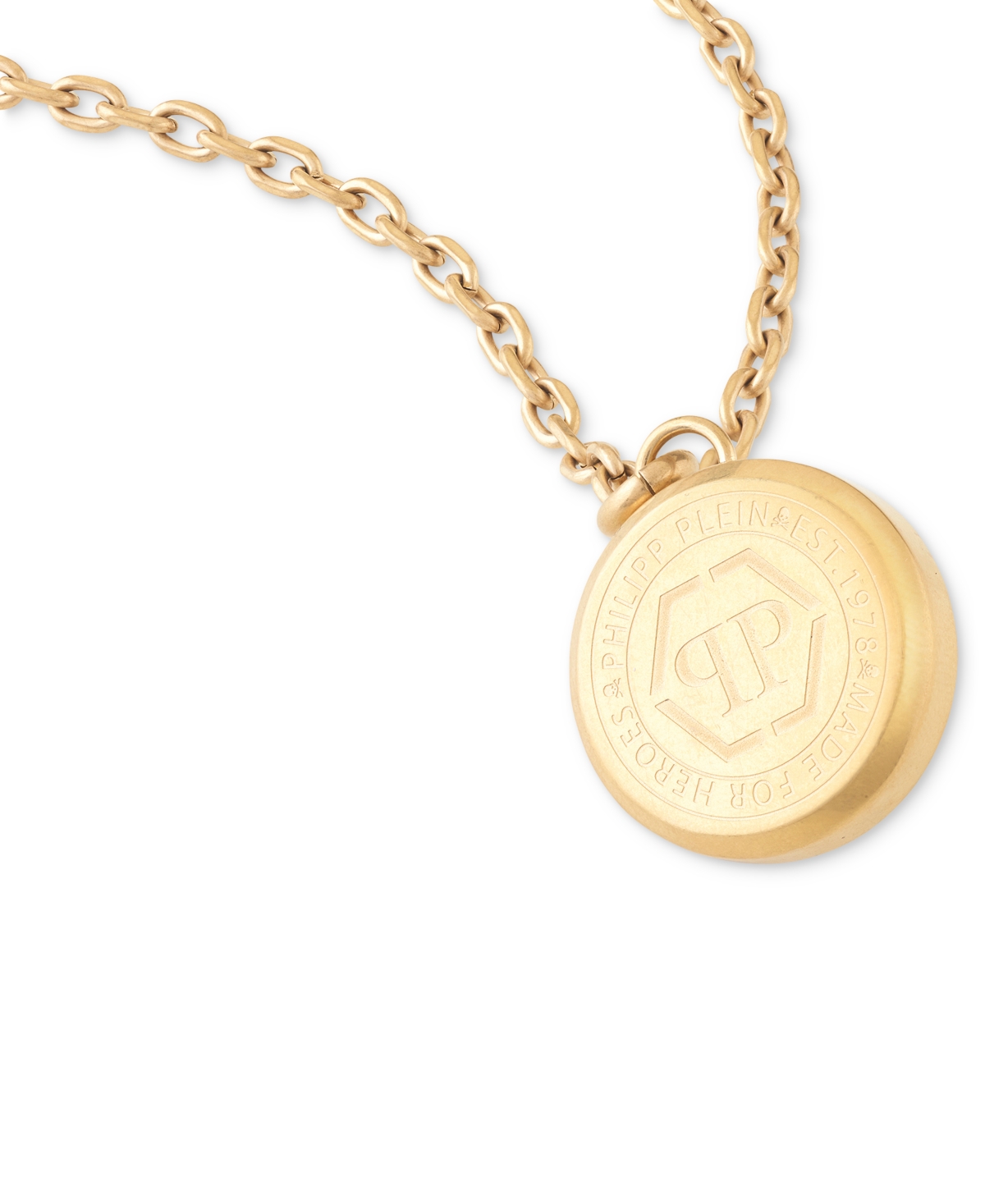 Shop Philipp Plein Gold-tone Ip Stainless Steel 3d $kull Cable Chain 29-1/2" Pendant Necklace In Ip Yellow Gold