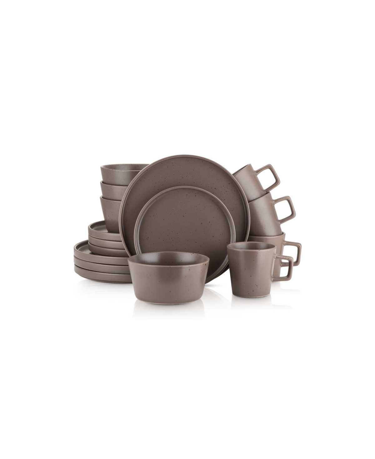 Celina 16 Pieces Dinnerware Set, Service For 4 - Brown Speckled
