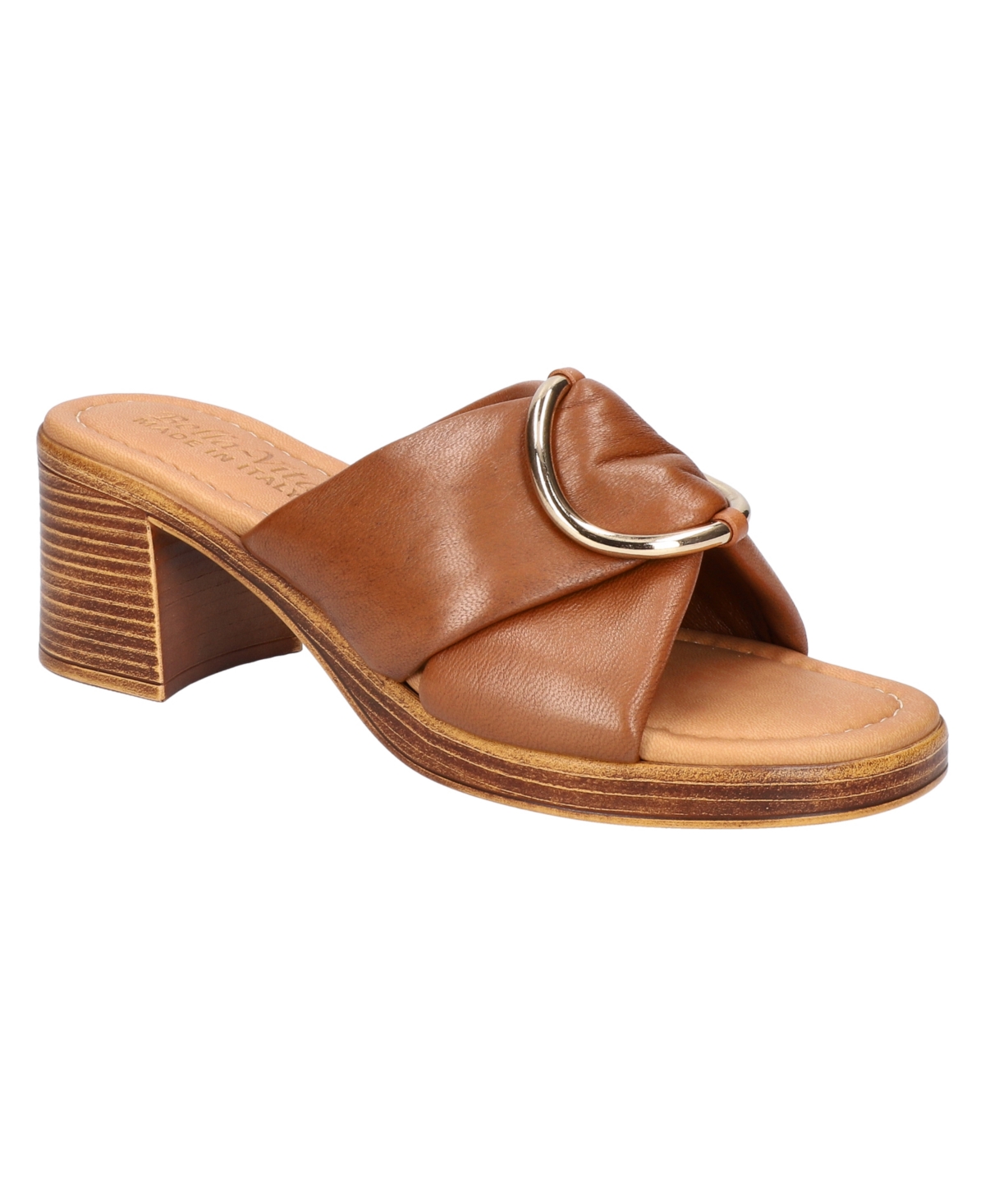 Women's Chi-Italy Block Heel Sandals - Whiskey Leather
