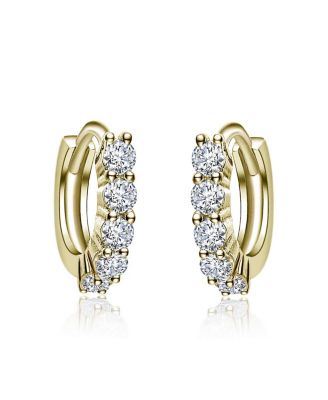 Elegant Extra Mini Huggie Hoop Earrings in White Gold Plated or 14K Gold Plated