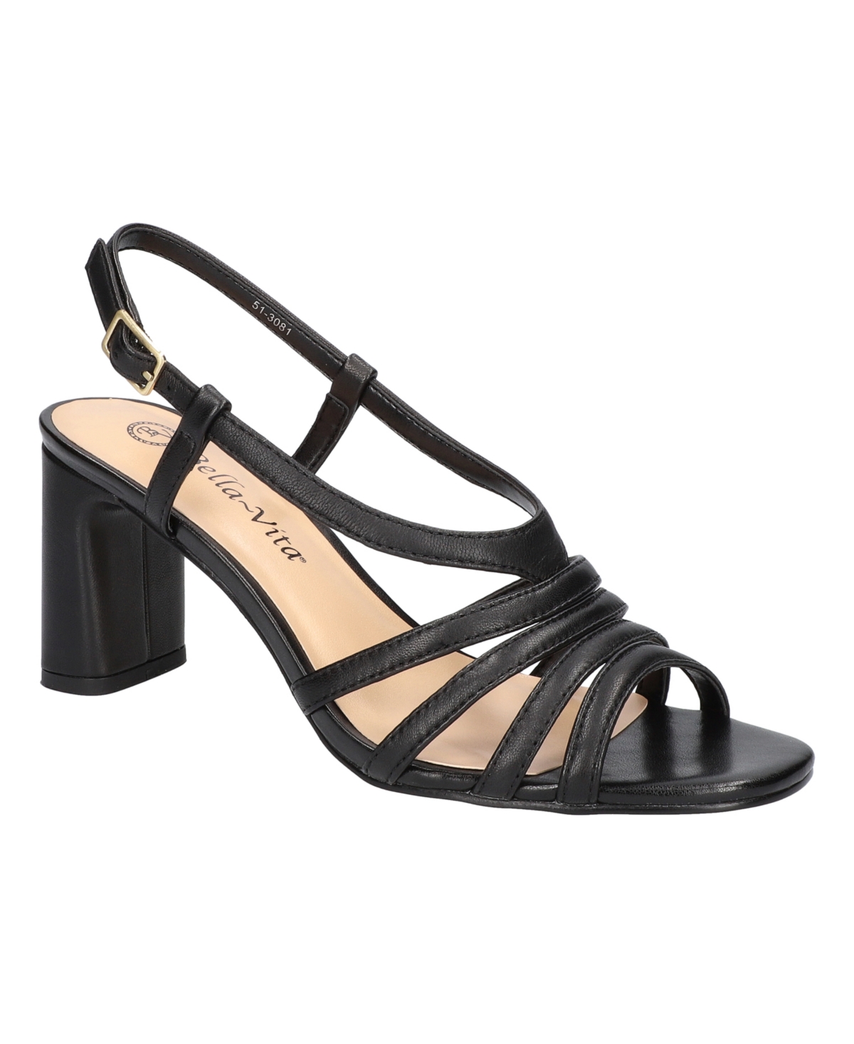 Bella Vita Women's Gretta Heeled Sandals In Black Leather