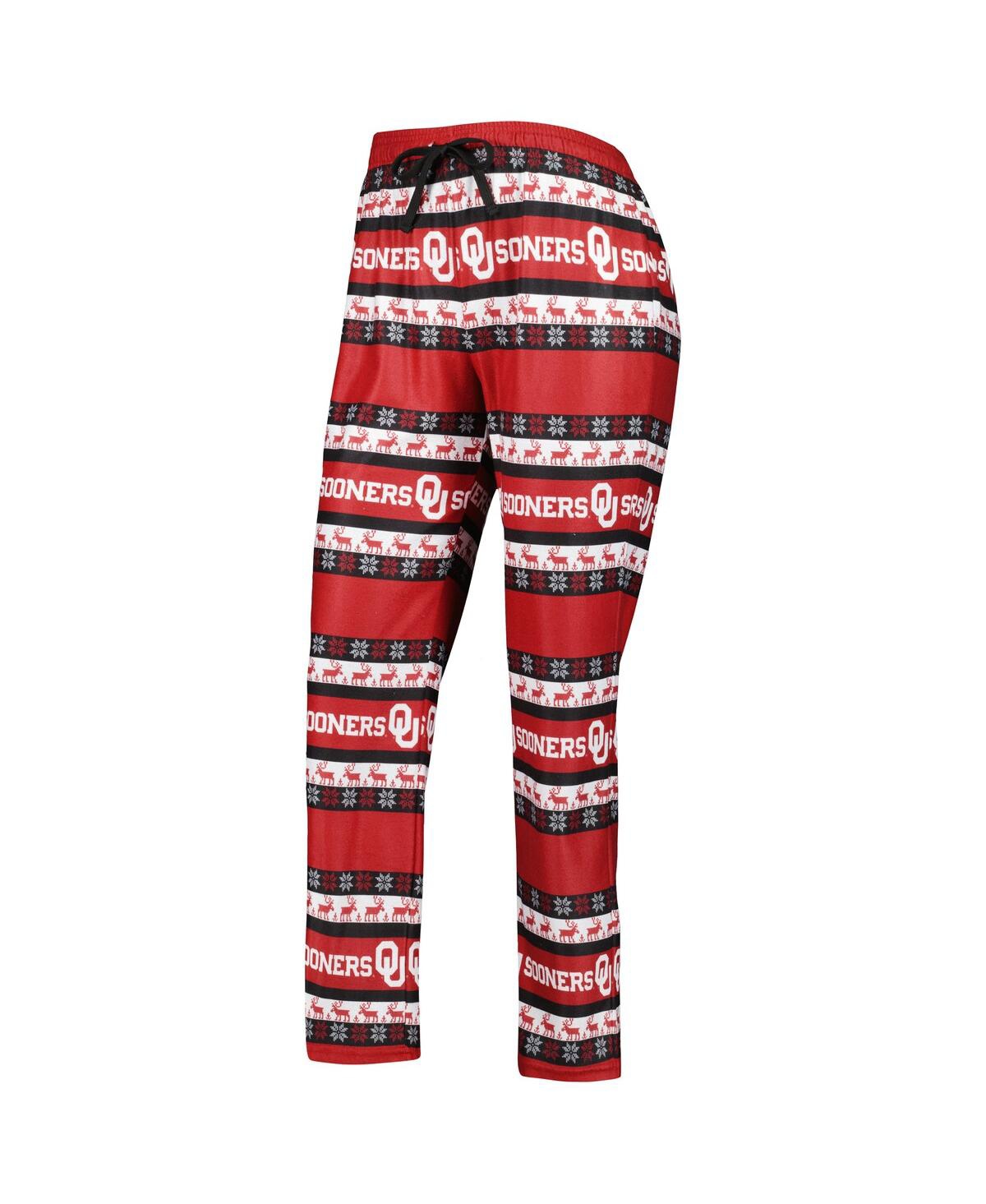 Shop Foco Women's  Crimson Oklahoma Sooners Ugly Long Sleeve T-shirt And Pajama Pants Sleep Set