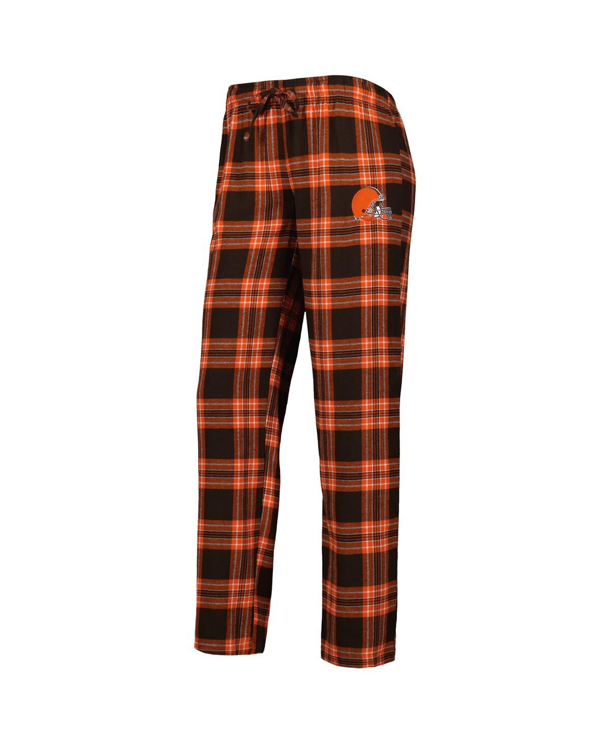 Concepts Sport Women's  Brown, Orange Cleveland Browns Badge T-shirt And Pants Sleep Set In Brown,orange