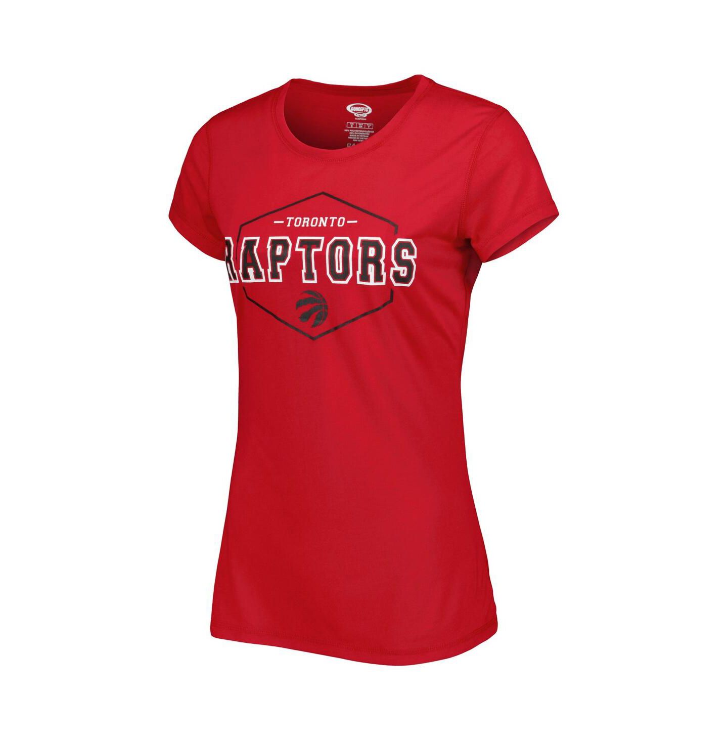 Concepts Sport Women's Red, Black Toronto Raptors Badge T-shirt and Pajama Pants Sleep Set — фото 3