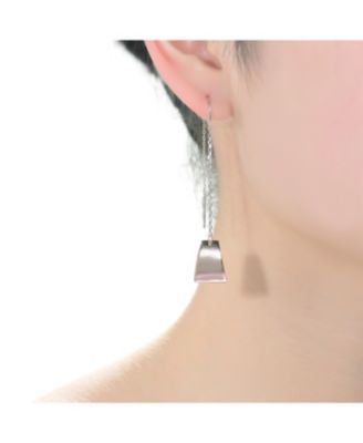 Stylish Sterling Silver with Rose Gold Plated Metals Dangling Earrings
