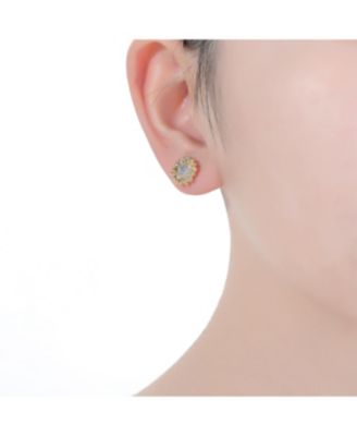 Chic 14K Gold Plated Cubic Zirconia Stud Earrings