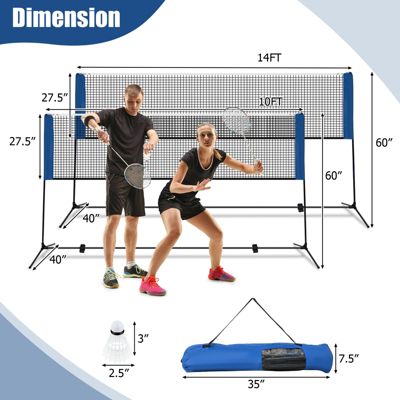Portable Badminton Beach Volleyball Tennis Training Net