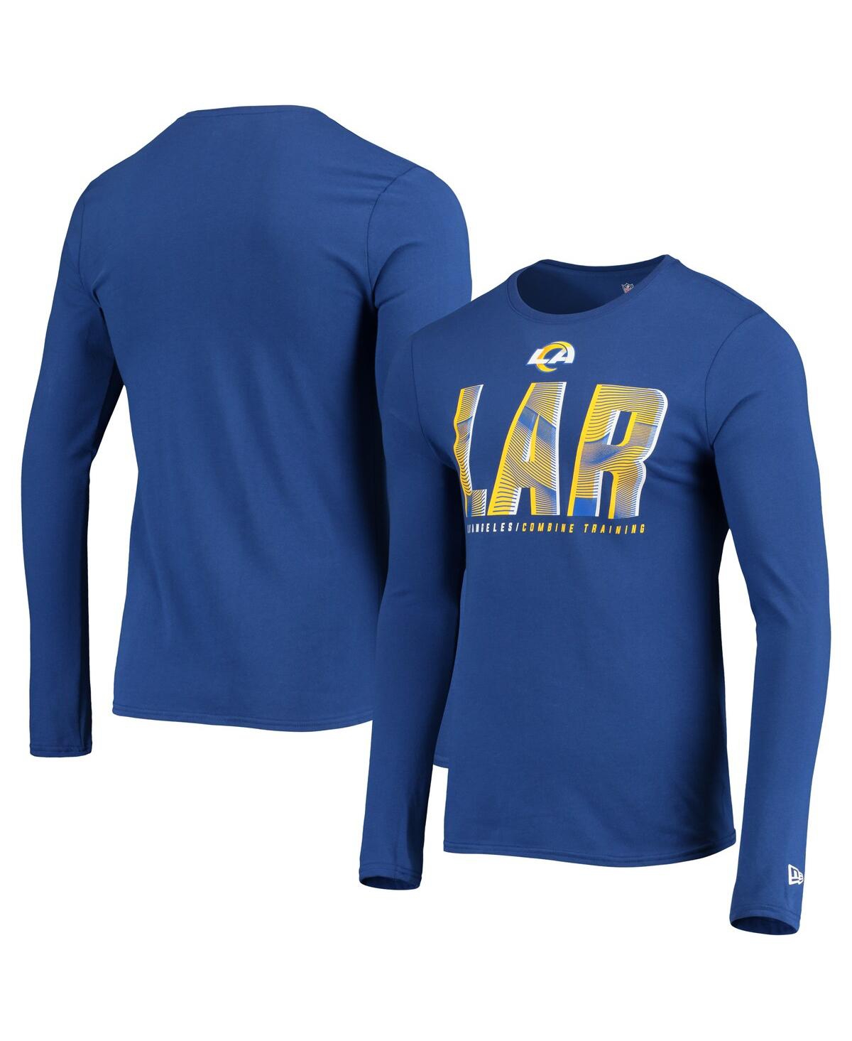 NEW ERA MEN'S NEW ERA ROYAL LOS ANGELES RAMS COMBINE AUTHENTIC STATIC ABBREVIATION LONG SLEEVE T-SHIRT 