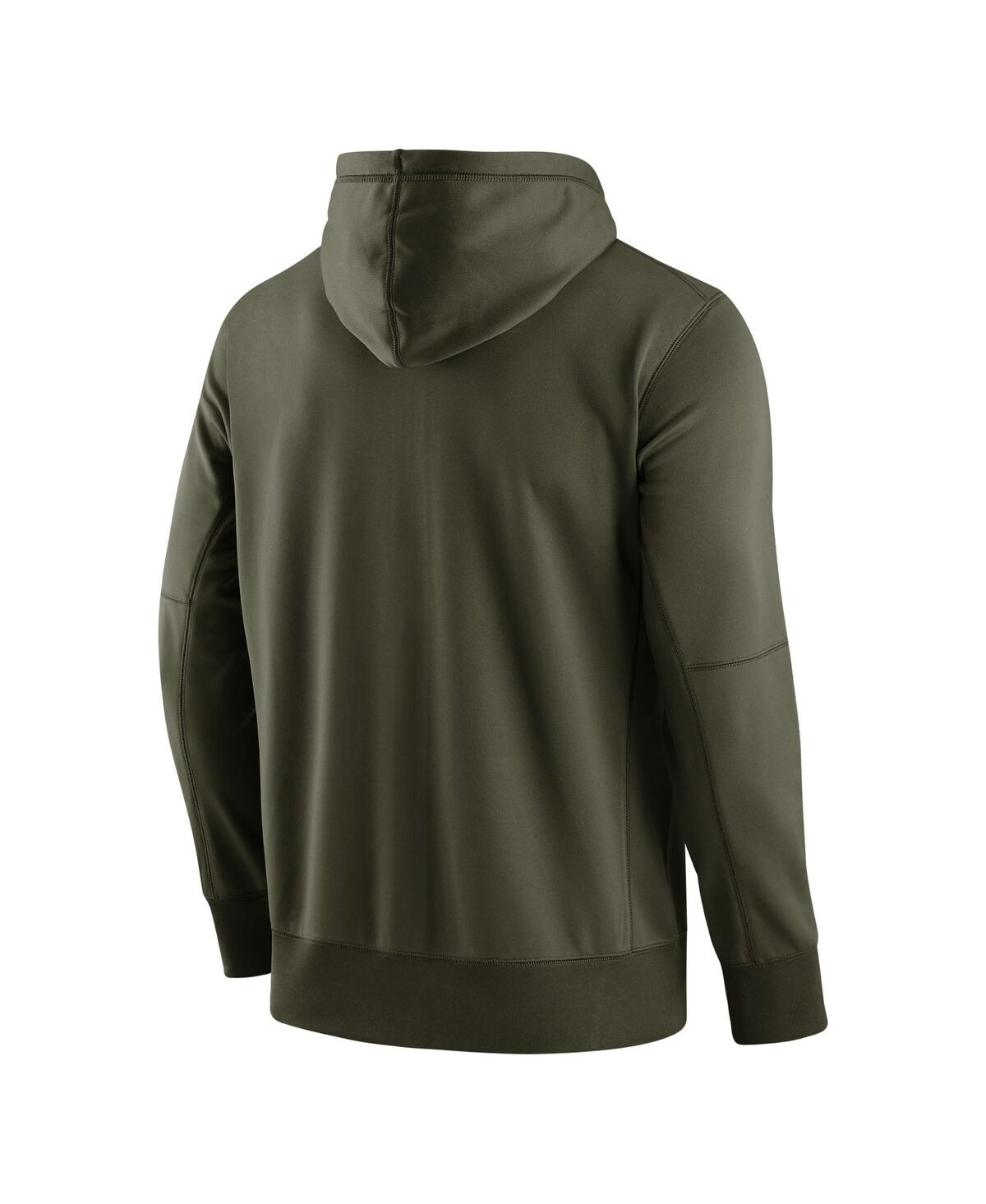 Men's NikeGeorgia Bulldogs Tonal Logo Stack Performance Full-Zip Hoodie - Olive