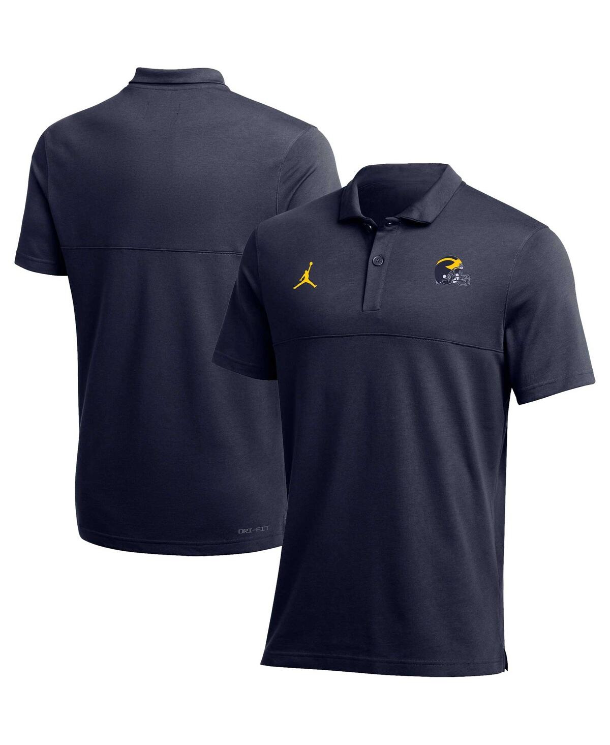 Men's Jordan Navy Michigan Wolverines 2022 Coaches Performance Polo Shirt - Navy