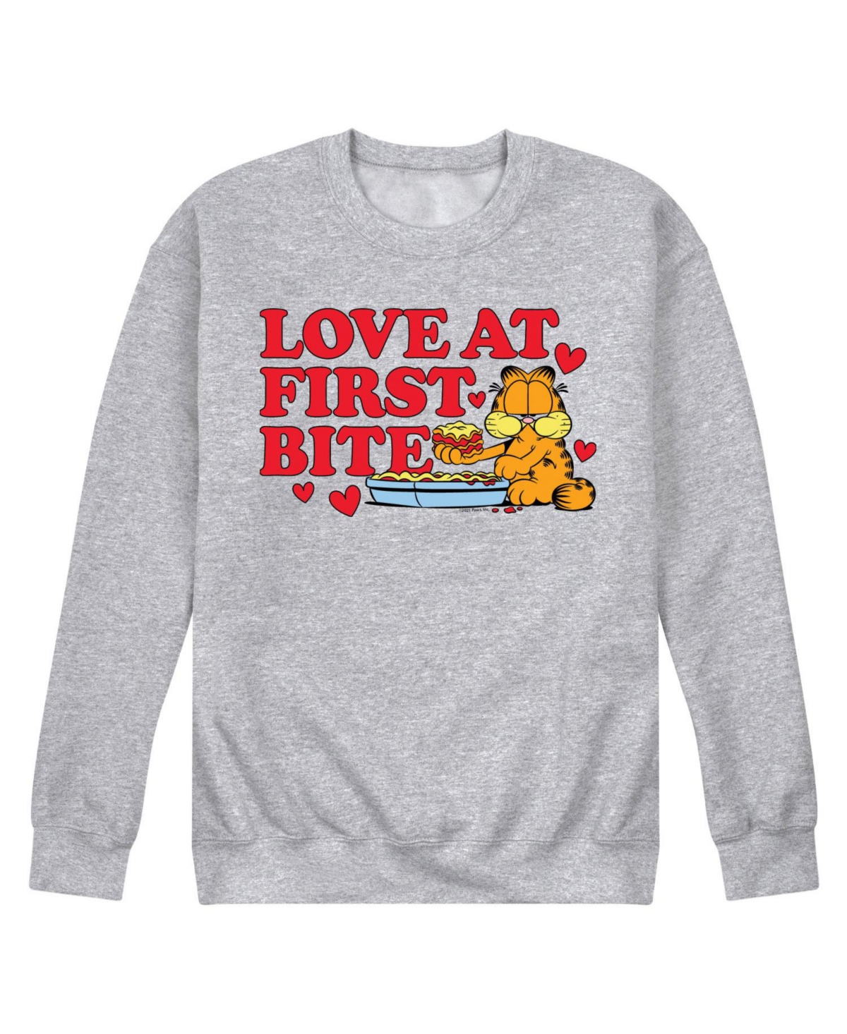 Airwaves Men's Garfield Love At First Bite Fleece Sweatshirt In Gray