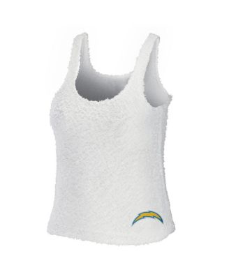 Women's Cream Los Angeles Chargers Cozy Scoop Neck Tank Top Pants Sleep Set