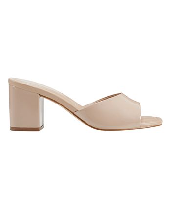 MARC FISHER LTD Womens Orange Goring Padded Onna Square Toe Block Heel Slip On Slingback M main image 1