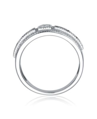 Radiant Sterling Silver Cocktail Ring with Pave Green Cubic Zirconia
