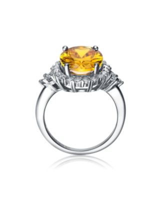 Sterling Silver Clear Cubic Zirconia Cluster Twisted Ring