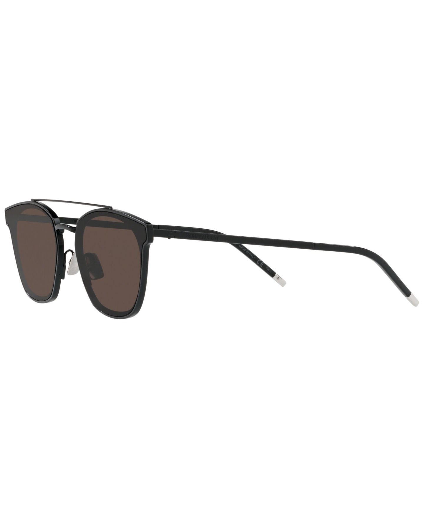 Солнцезащитные очки Saint Laurent Unisex Sunglasses, SL 28 Metal, цвет: Чёрный матовый — фото 4