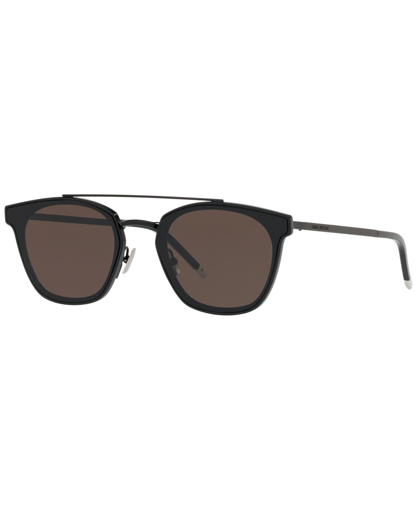 Солнцезащитные очки Saint Laurent Unisex Sunglasses, SL 28 Metal, цвет: Чёрный матовый — фото 1
