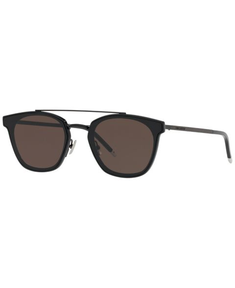 Солнцезащитные очки Saint Laurent Unisex Sunglasses, SL 28 Metal, цвет: Чёрный матовый