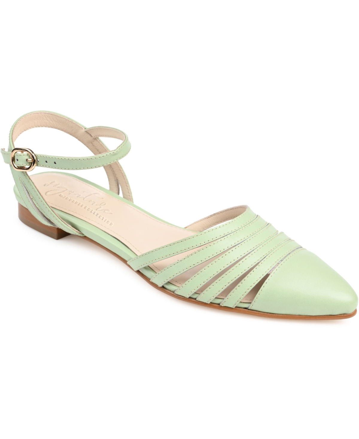 Shop Journee Signature Women's Dexie Pointed Toe Flats In Sage