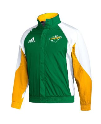 Men's adidas Green and White Minnesota Wild Reverse Retro 2.0 Full-Snap ...