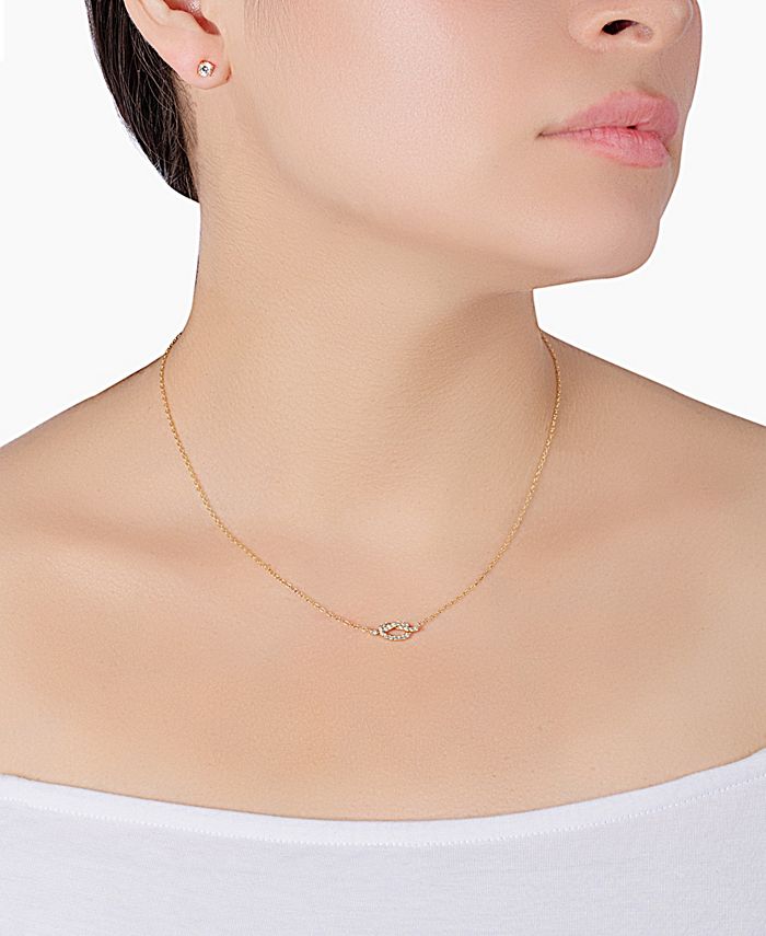 Giani Bernini Gianni Bernini 2-Piece Cubic Zirconia Love Frontal Necklace and Stud Earrings Set