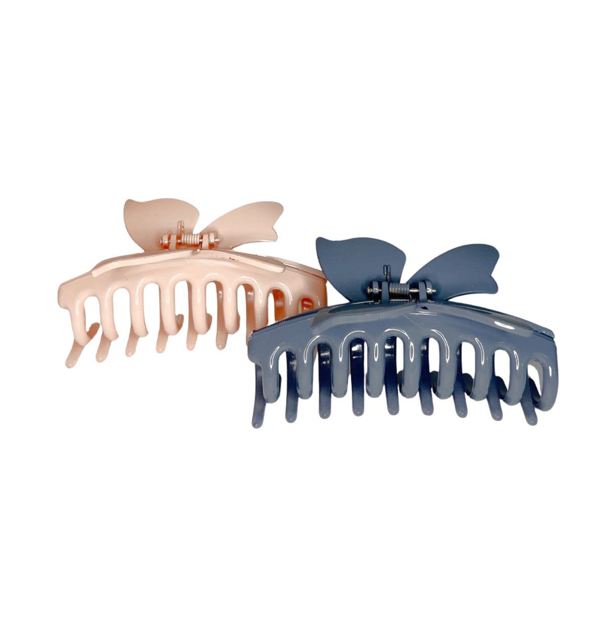 Headbands Of Hope Butterfly Claw Clip Set Of 2 - Pink + Grey In Pink And Grey