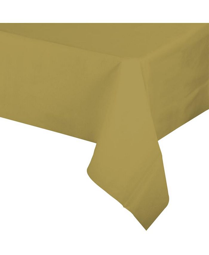 Smarty Had A Party 54" x 108" Gold Rectangular Disposable Plastic