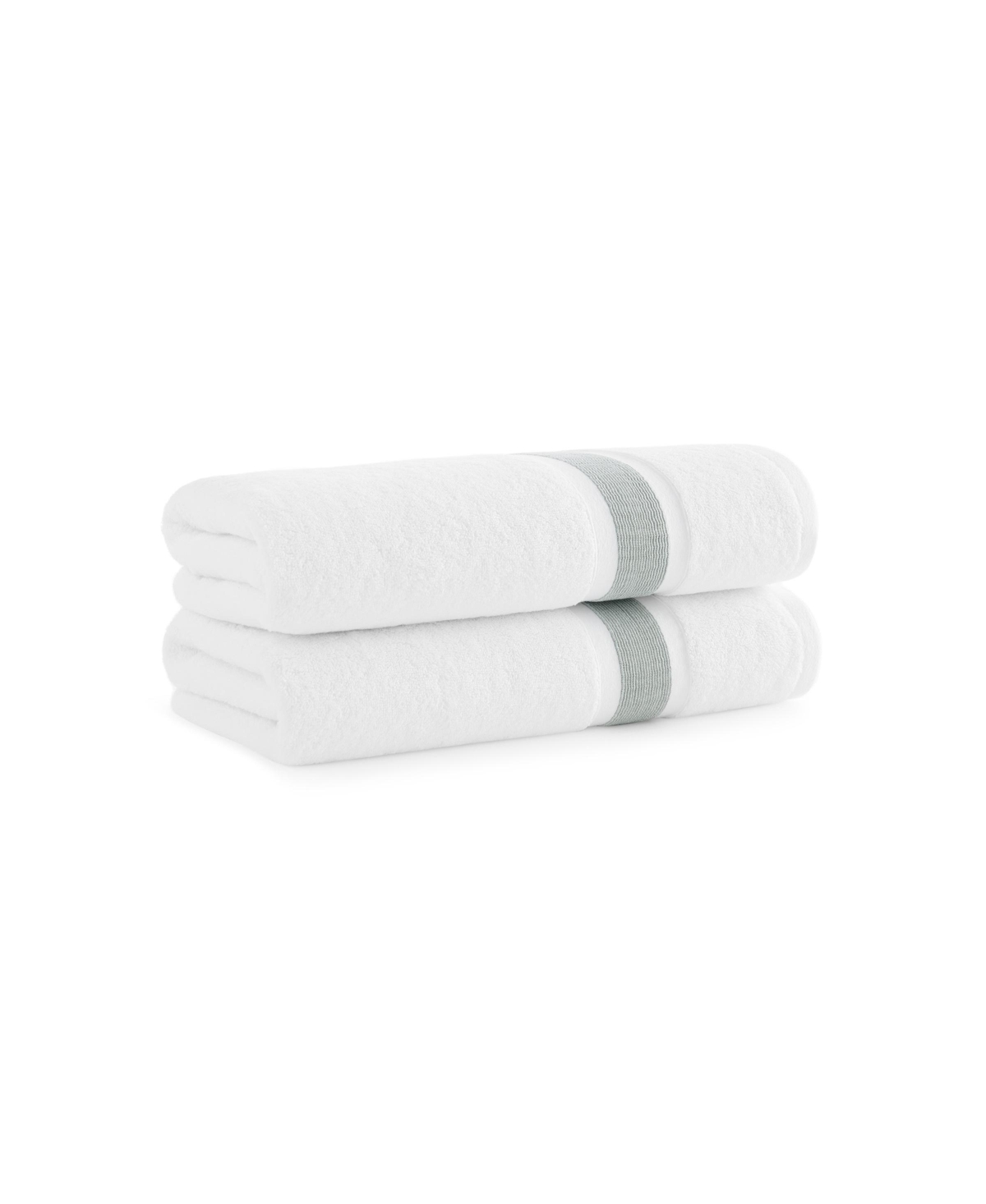 ASTON AND ARDEN AEGEAN ECO-FRIENDLY RECYCLED TURKISH BATH TOWELS (2 PACK), 30X60, 600 GSM, WHITE WITH WEFT WOVEN STR
