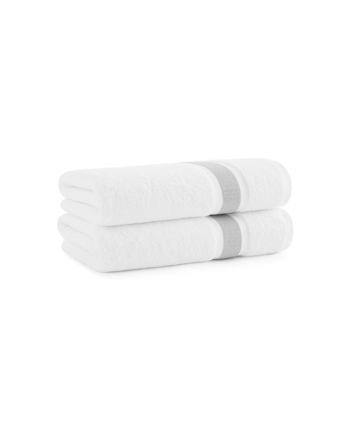 ASTON AND ARDEN AEGEAN ECO-FRIENDLY RECYCLED TURKISH BATH TOWELS (2 PACK), 30X60, 600 GSM, WHITE WITH WEFT WOVEN STR