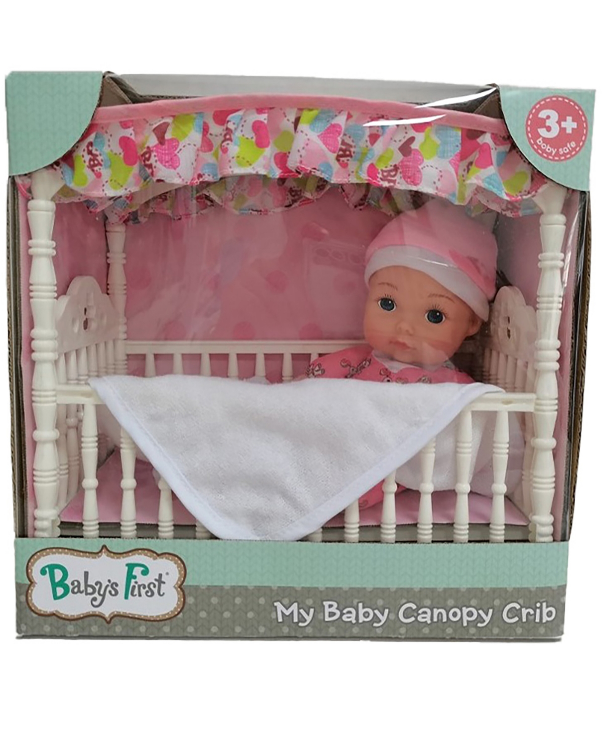 Baby's First By Nemcor Babies' Canopy Crib With Toy Doll In Multi