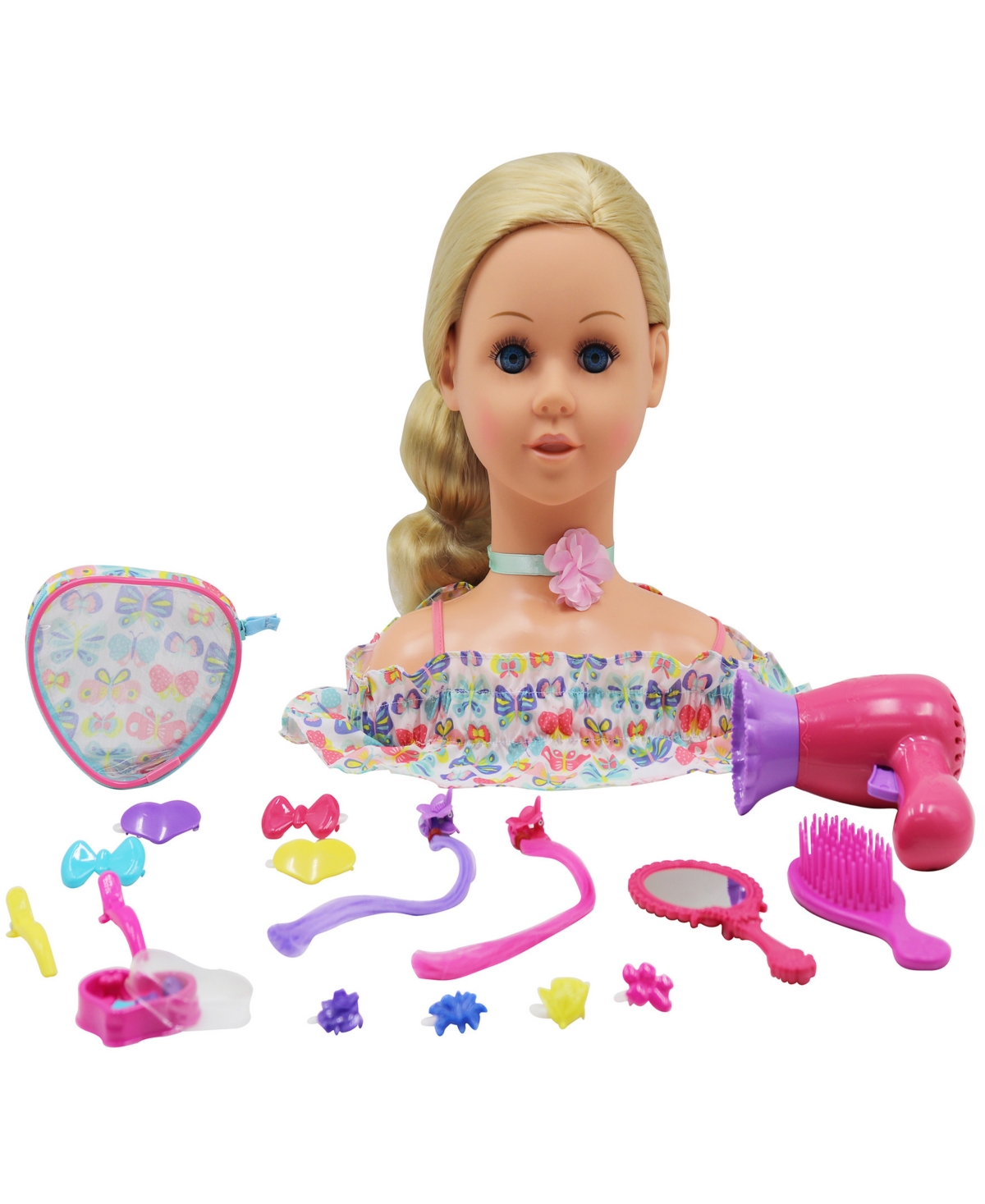 Dream Collection Doll Head Hair And Makeup Styling Playset Gi-go Dolls Kids 18 Piece Playset In Multi