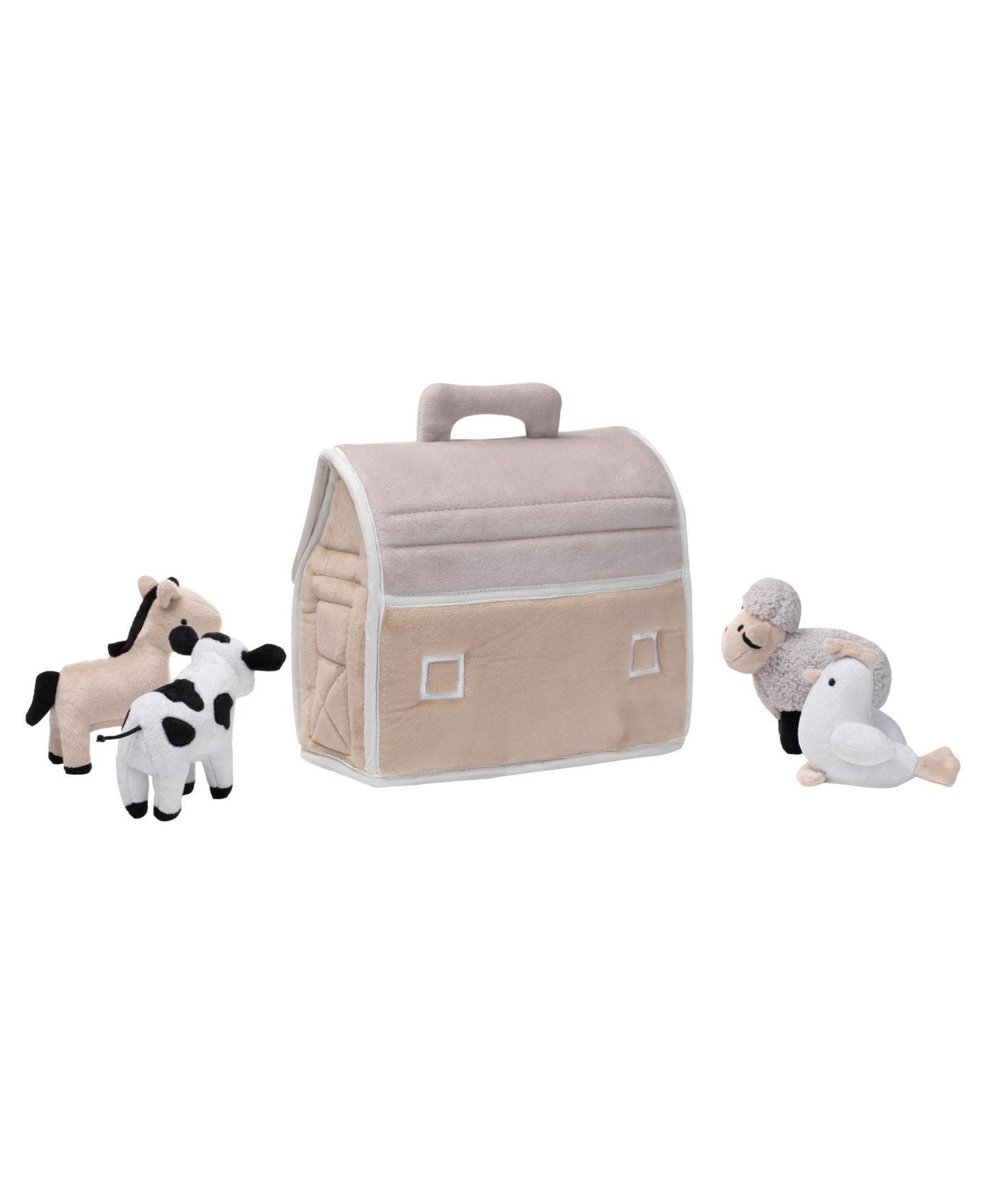Детские мягкие игрушки Lambs & Ivy Farm Animals Plush Barn, 5-Piece Set, цвет: Серо-коричневый — фото 6