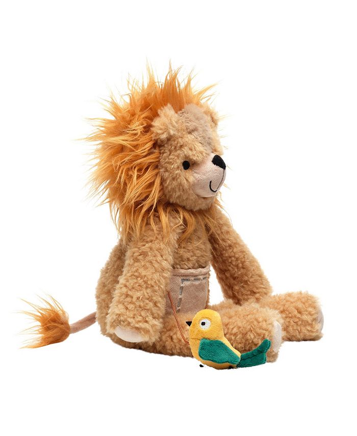 Lambs & Ivy Jungle Friends Plush Lion with Bird Stuffed Animal Toy
