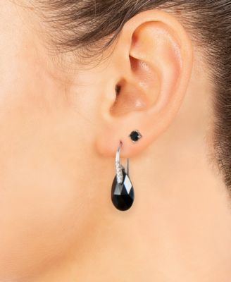 Gianni Bernini 2-Pair Crystal Teardrop Stud Earrings Set (1.34 ct. t.w.) in Sterling Silver