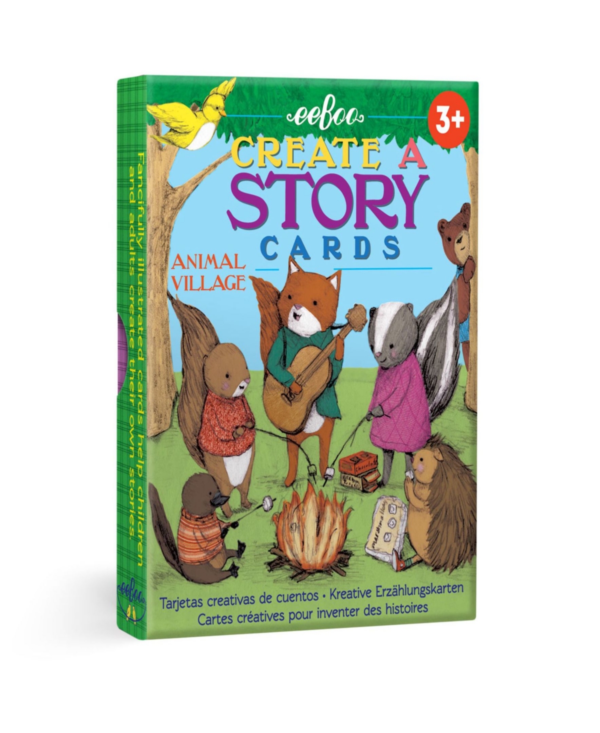 Eeboo Kids' Animal Village Create A Story Pre-literacy Cards Set, 36 Cards In Multi