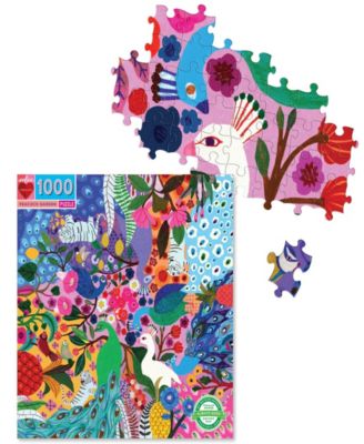 Eeboo Piece and Love Peacock Garden 1000 Piece Square Adult Jigsaw Puzzle