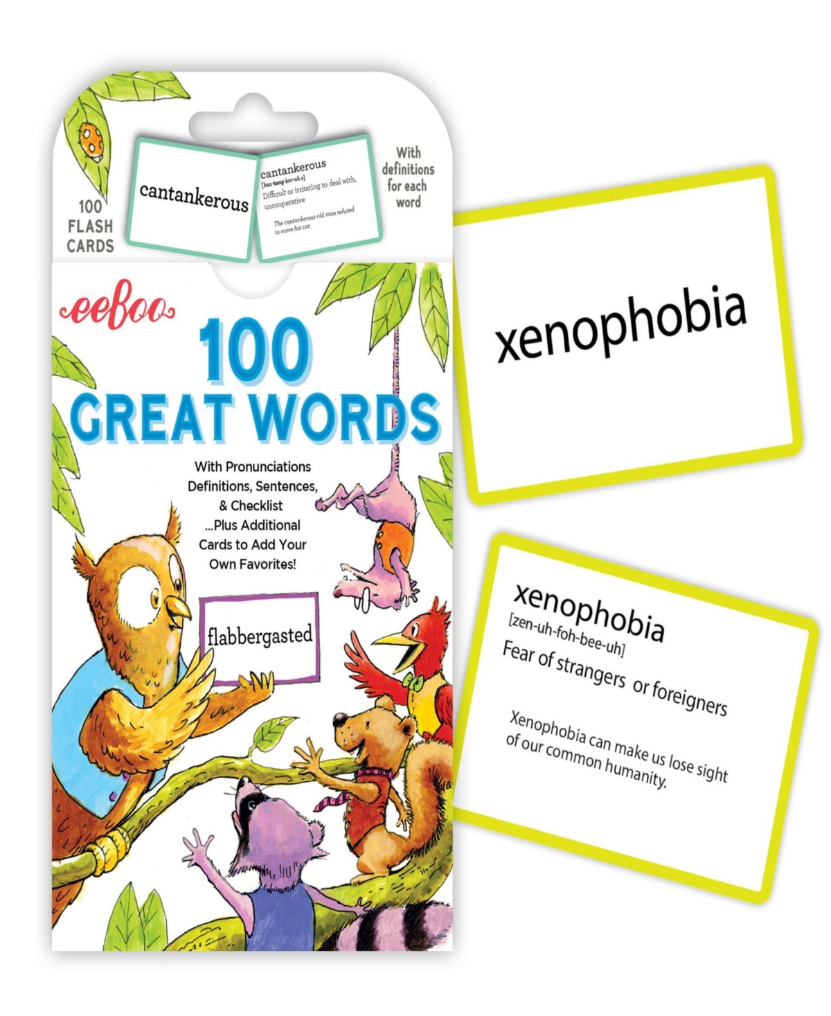 Shop Eeboo 100 Great Words Vocabulary Educational Flash Cards In Multi