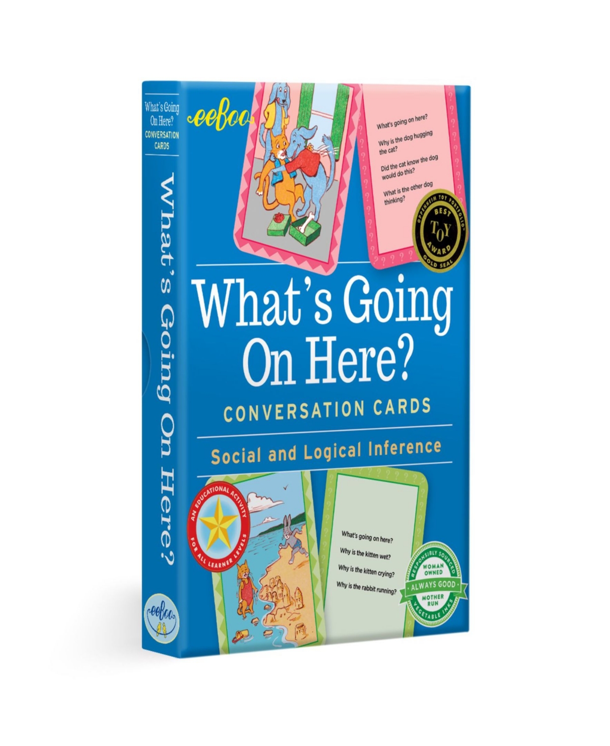 Eeboo Kids' What's Going On Here Conversation Flash Cards 50 Piece Set In Multi